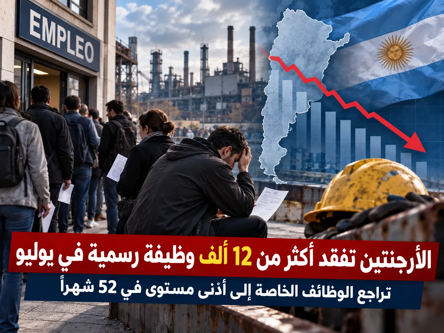 تراجع حاد في سوق العمل الرسمي بالأرجنتين في يوليو