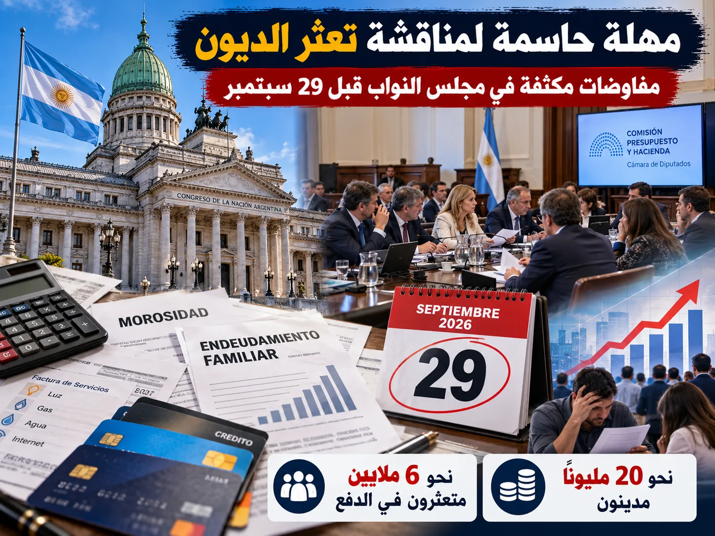 الشيوخ الأرجنتيني: سباق توقيعات على مشروع «التعثر المالي» قبل الجلسة