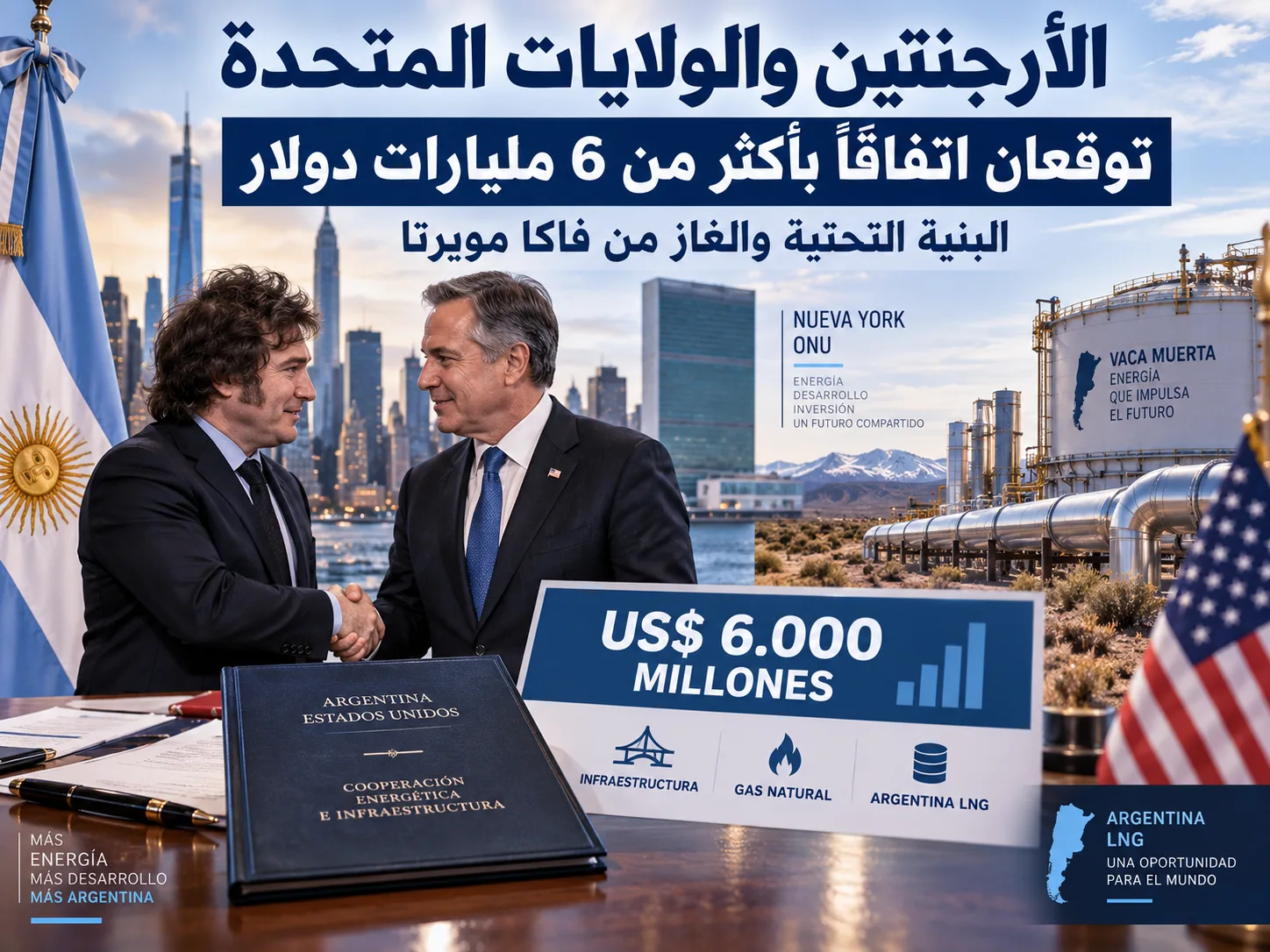 اتفاق أميركي أرجنتيني بمليارات الدولارات لتمويل الطاقة والبنية التحتية