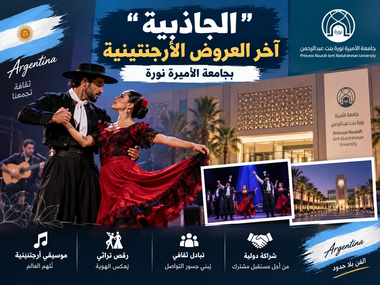 «الجاذبية» آخر العروض الأرجنتينية بجامعة الأميرة نورة