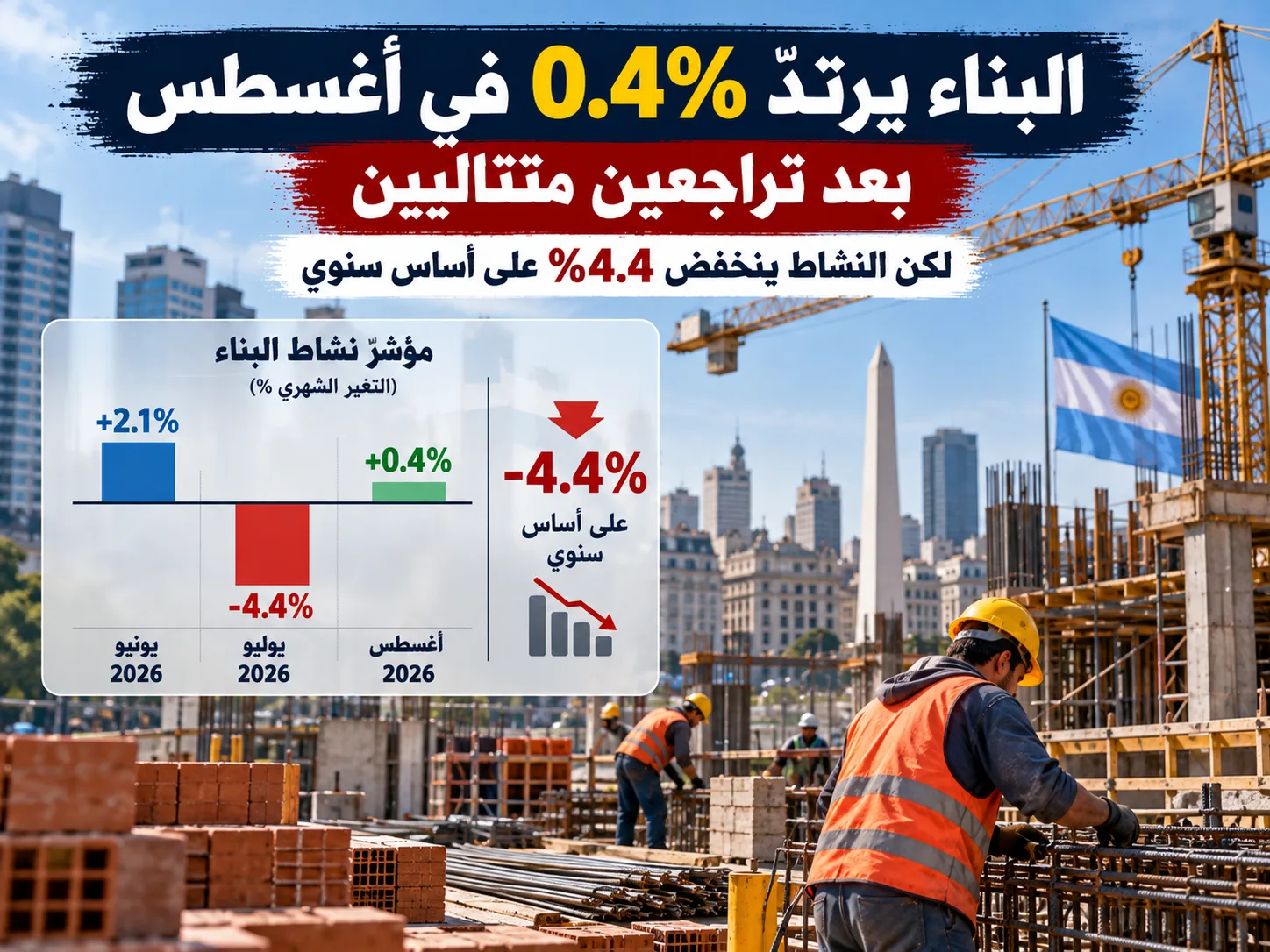 تراجع نشاط البناء في الأرجنتين في أغسطس