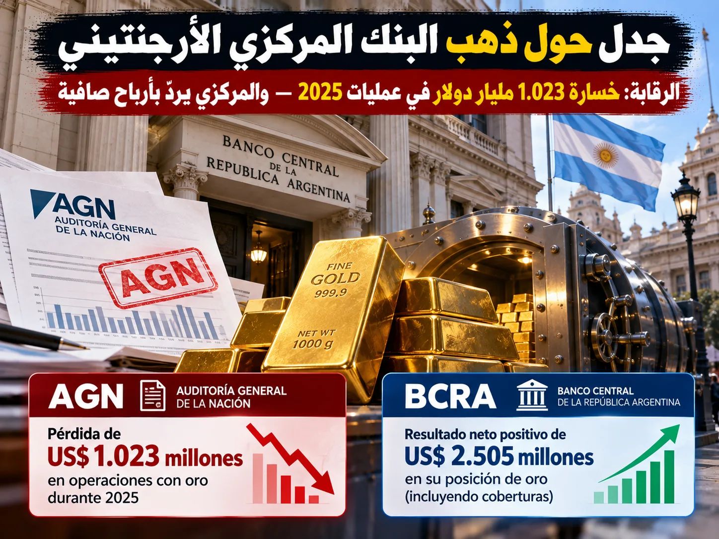 خسارة البنك المركزي الأرجنتيني من عمليات الذهب