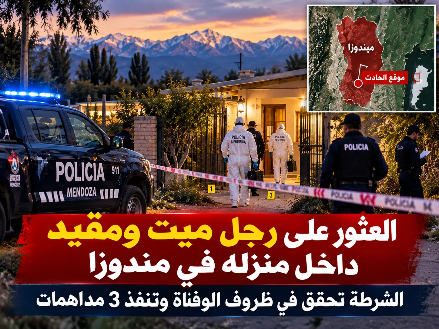 العثور على ستيني مقيّد القدمين واليدين داخل منزله في مندوزا